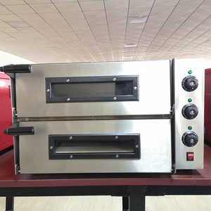 New Design Double Decks Kitchen Pizza Baking Oven Electrical Pizza Machine / Electric Commercial Pizza Oven For Sale