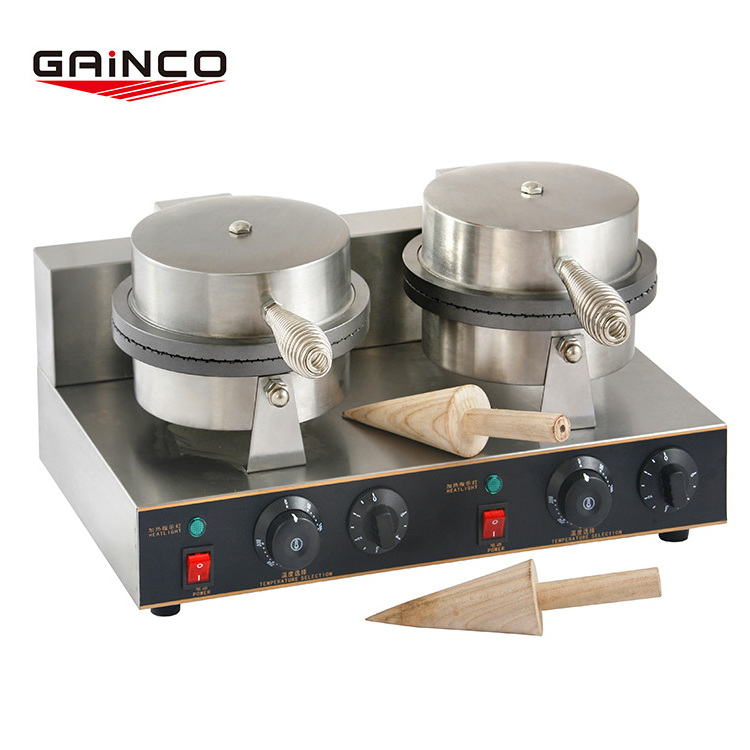 Gainco Professional Stainless Steel Ice Cream Cone Waffle Baker Machine / Ice Cream Cone Making Machine