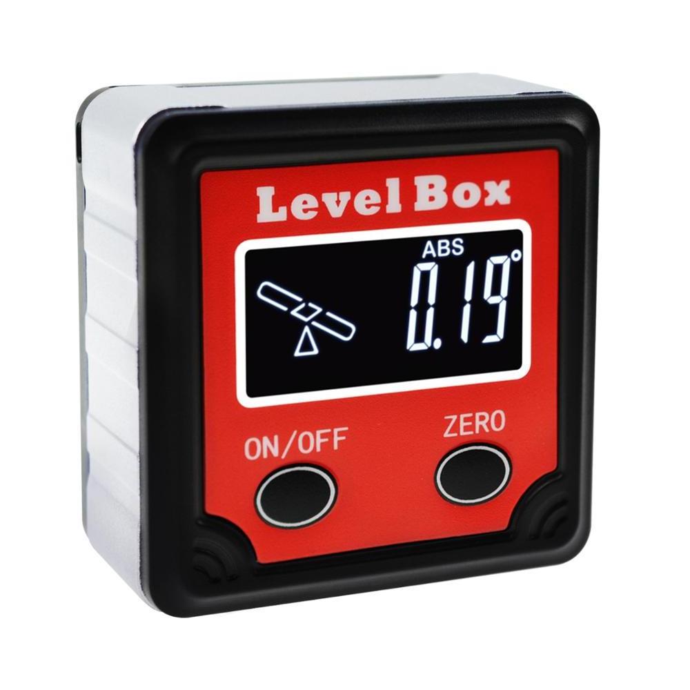 Digital Level Angle Finder Bevel Box Magnetic Base Backlight Tilt Direction Indicator Inclinometer Gauge 360deg (4 x 90deg)