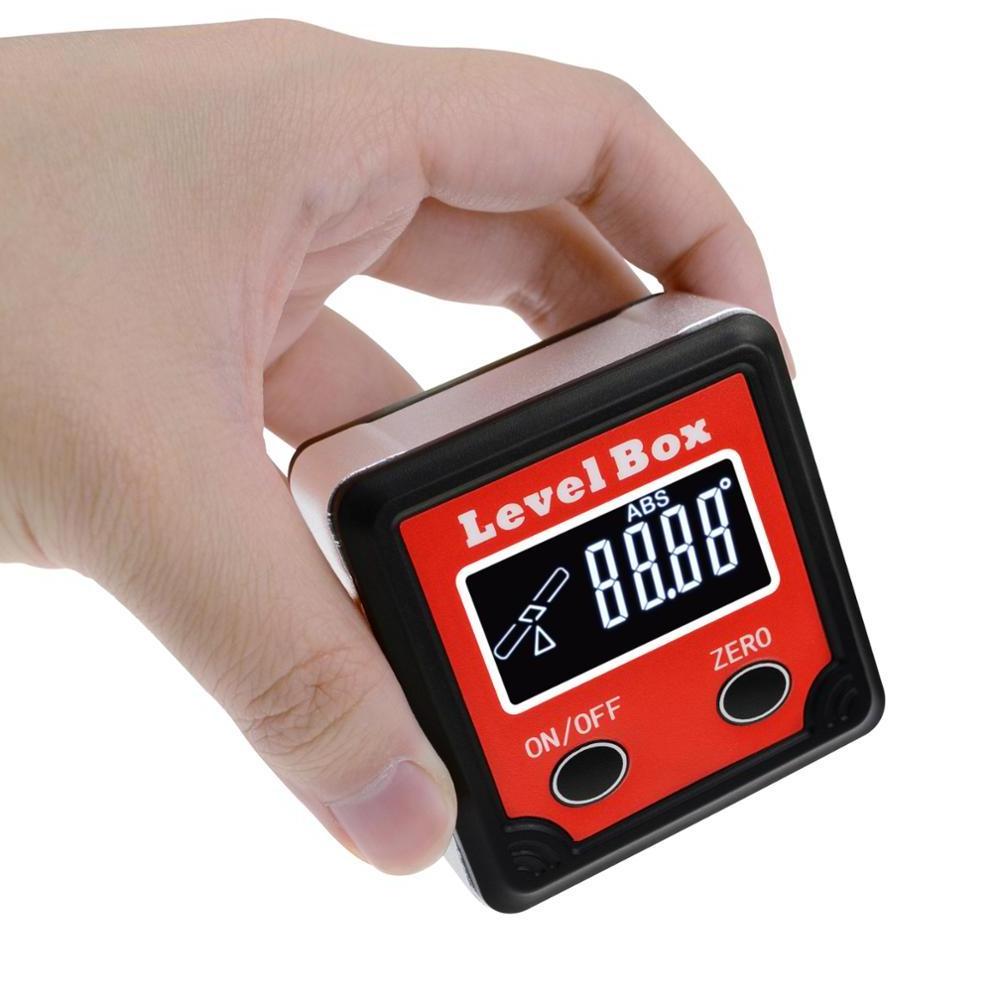 Digital Level Angle Finder Bevel Box Magnetic Base Backlight Tilt Direction Indicator Inclinometer Gauge 360deg (4 x 90deg)