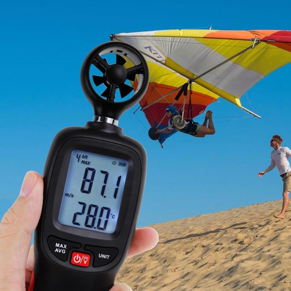 Anemometer Datalogger Windspeed Wind Measuring Instrument Direction Air Flow or Velocity Gauge Windmeter for Flying Kite Fishing