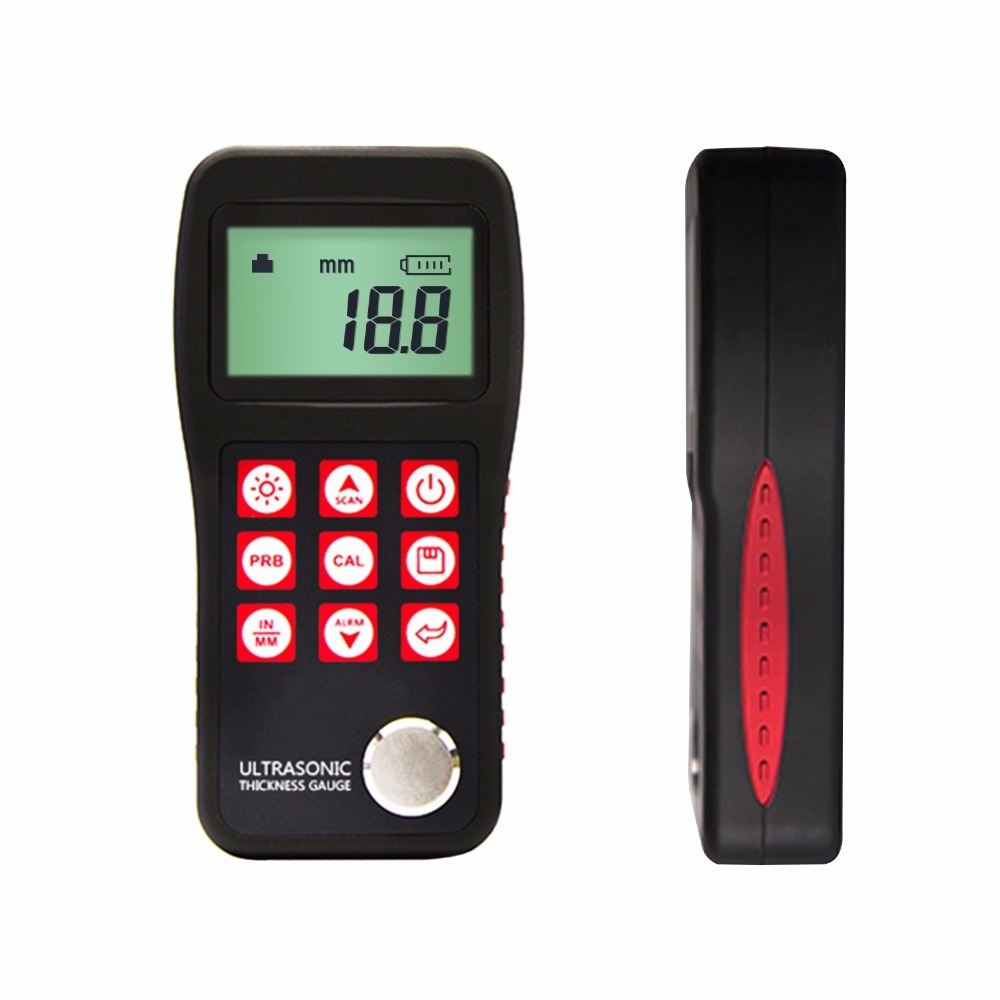 MT150 Portable Digital Ultrasonic Thickness Gauge 0.75~300mm 4.5 digits LCD display EL backlight Auto Power Off 0.1mm Resolution