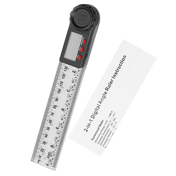 2-in-1 Digital Protractor Angle Ruler 200mm (8inch) Angle & Length Measurement for Home Improvement, Woodworking, Workshop