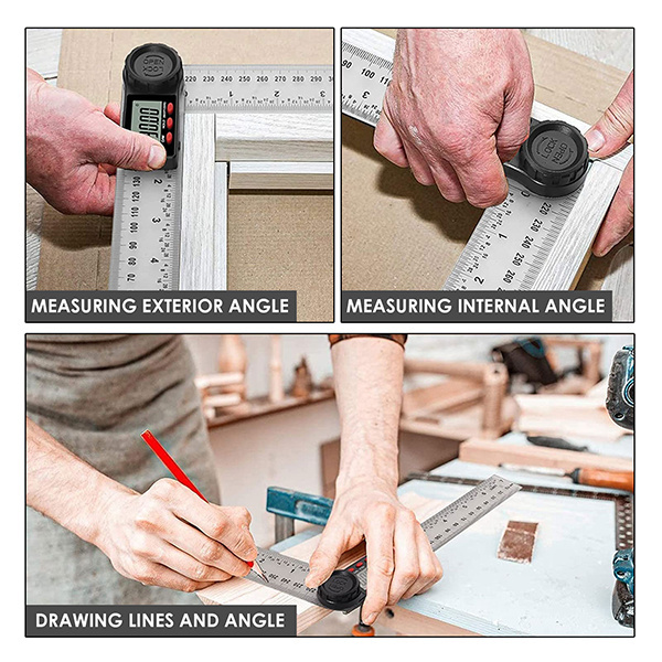 2-in-1 Digital Protractor Angle Ruler 200mm (8inch) Angle & Length Measurement for Home Improvement, Woodworking, Workshop