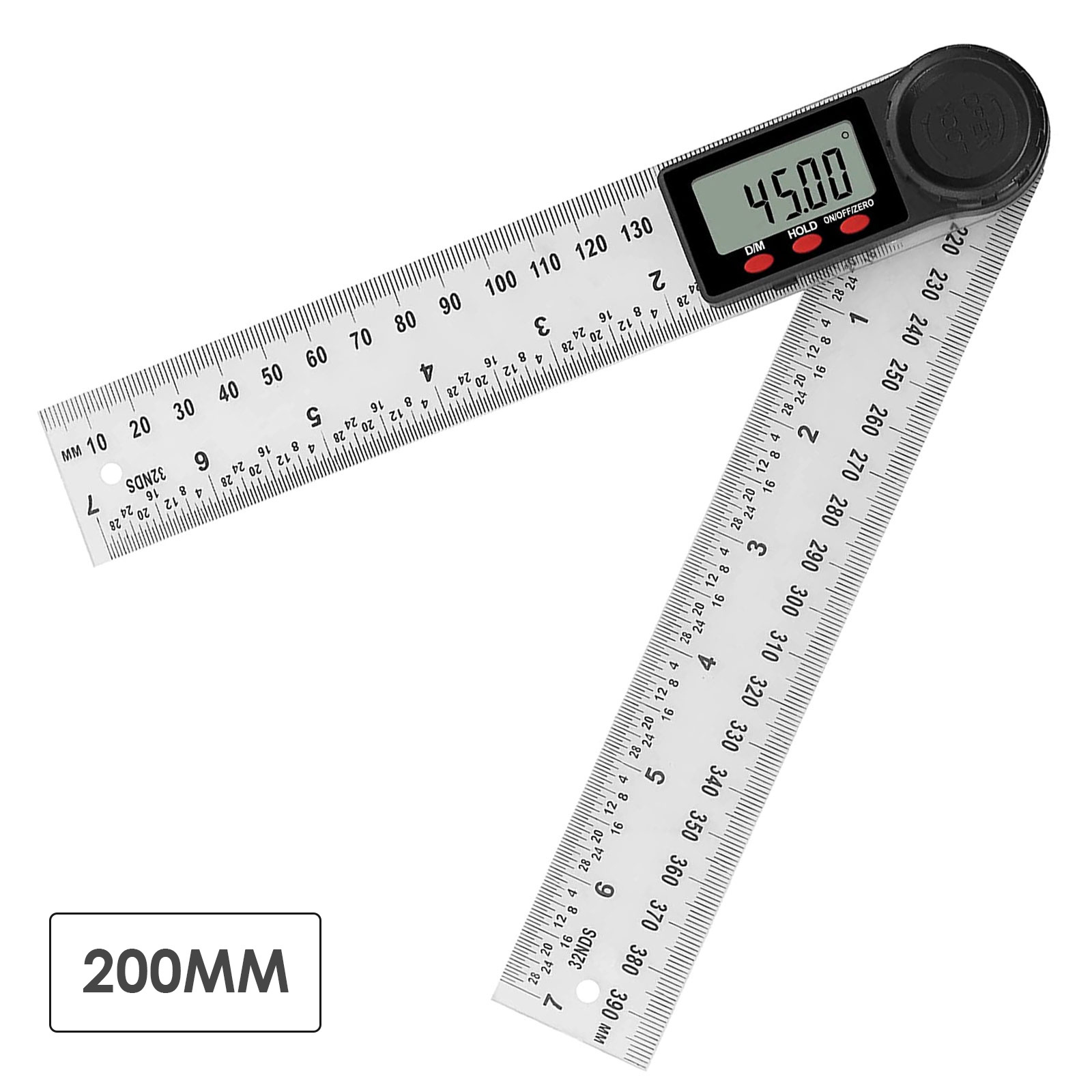 2-in-1 Digital Protractor Angle Ruler 200mm (8inch) Angle & Length Measurement for Home Improvement, Woodworking, Workshop