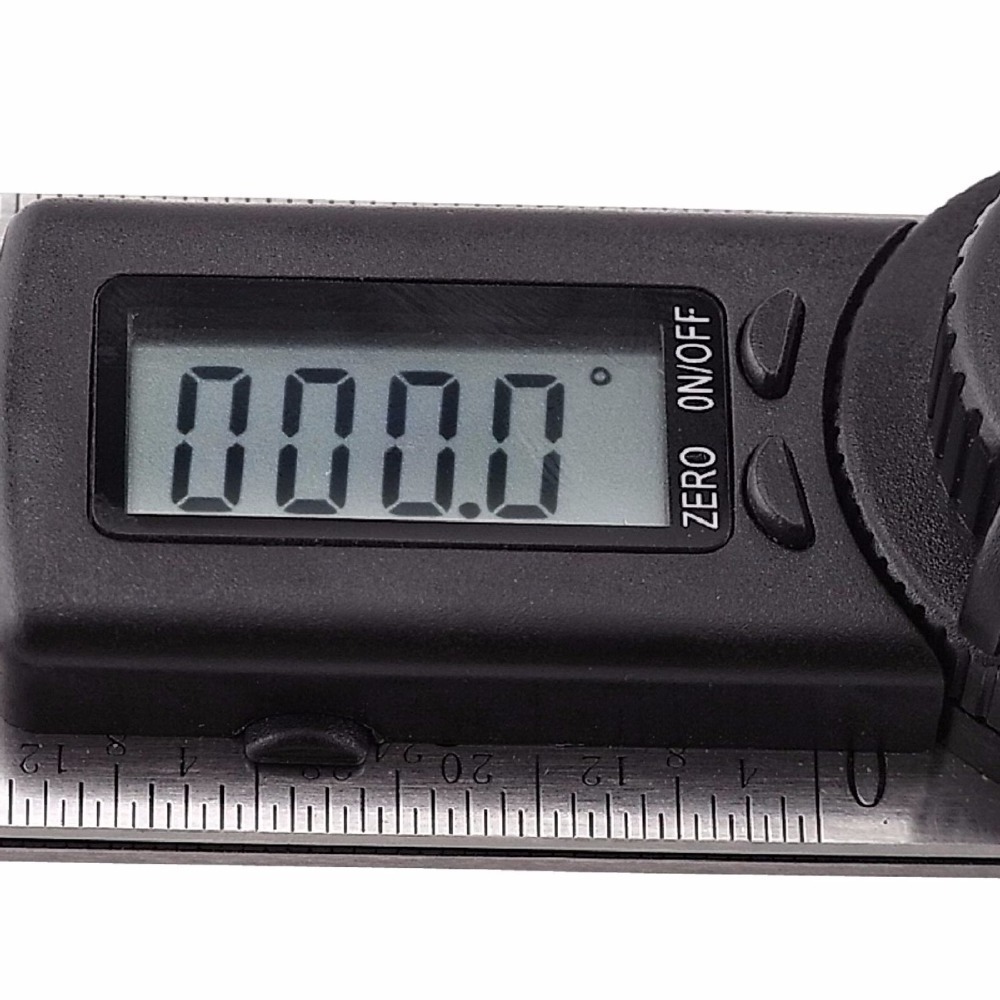 2-in-1 Digital Angle Finder Meter Protractor Ruler 360 degree 600mm (300mm per arm) + Stable Locking Function