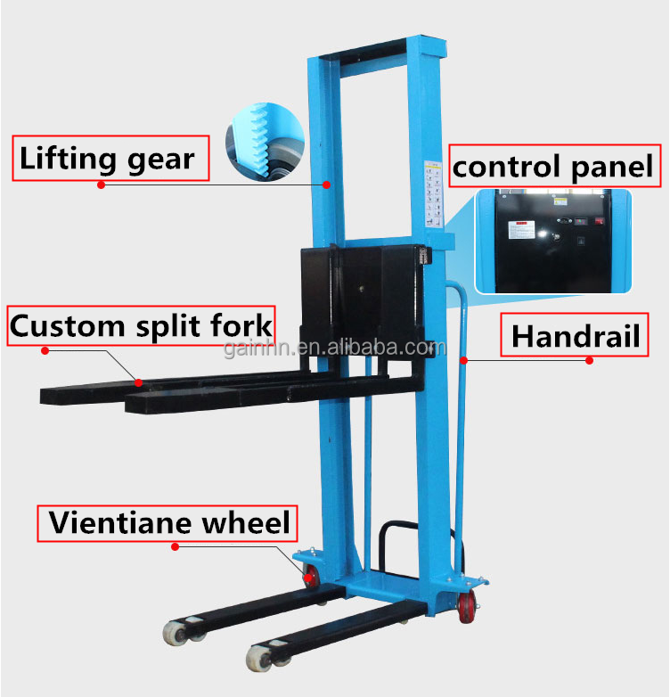 Pallet Stacker Hydraulic Small Hand Remote Control Electric Forklift Manual Portable 500 kg Hand Pushed Forklift