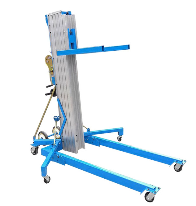 High Quality Manual Electric Aluminum Lift Aluminum Portable Man Lift Manual electric aluminum lift