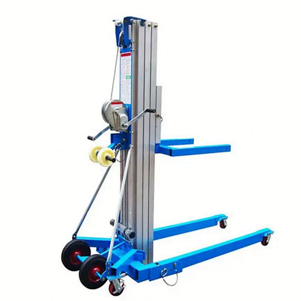 Portable CE Approved Aluminum Alloy Manual Lifting Platform Small Material Lift Platform