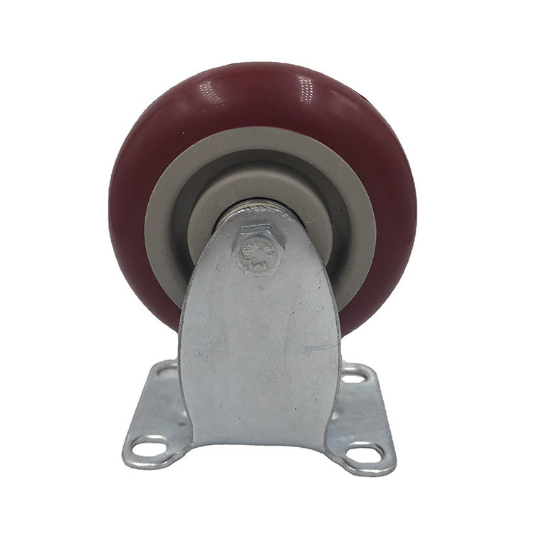 4 Inch Heavy Duty Casters With Brake, Locking Casters With 360 Degree No Noise PVC Wheels, Swivel Plate Castors