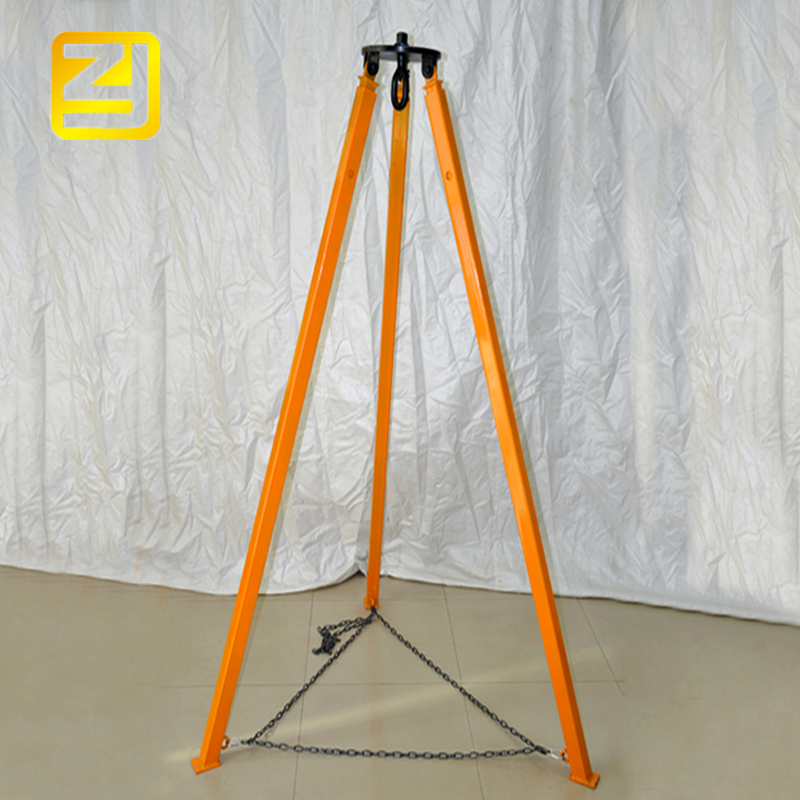 Manual simple mini triangular tripod telescopic hanger crane telescopic electric tripod lifting crane tripod winch made