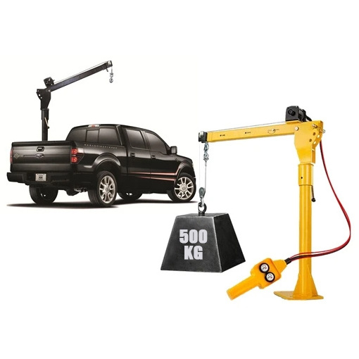 jib crane 500KG 24V/12V pickup crane small mini truck lift small pickup truck lift mounted crane with electric winch