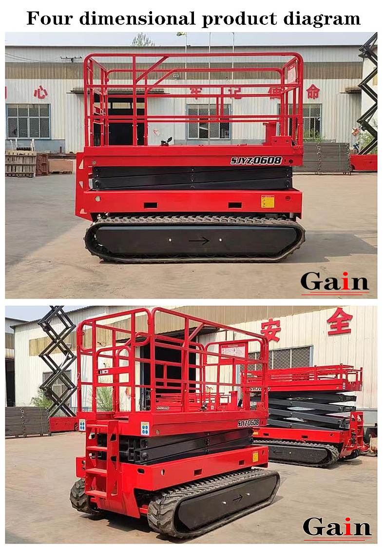 Hot sales in china 14-16m mobile self-propelled aerial work platform with outriggers crawler platform lift scisor lift crawler