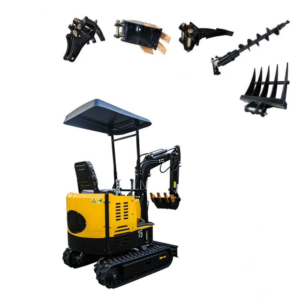 Chinese mini excavator trailer crawler excavator ATV backhoe excavator breaker tree cutter machine on sale