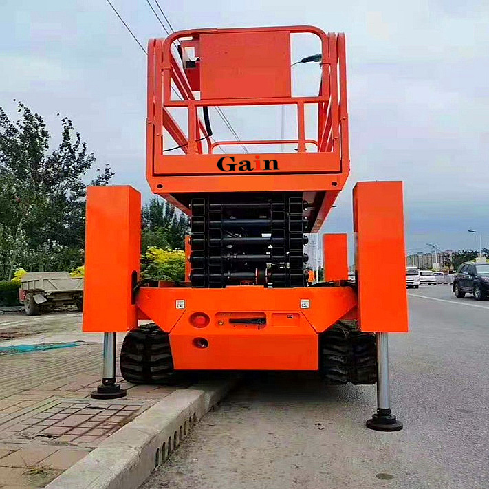 Full-automatic double crawler lift outriggers compact hydraulic lifting platform self-propelled electric crawler scissor lift