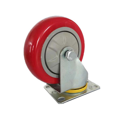 3/4/5/6 Inch Industrial Medium Duty 75Mm Castor PVC Red Swivel Heavy Duty Caster Rotating Wheels For 3Inch