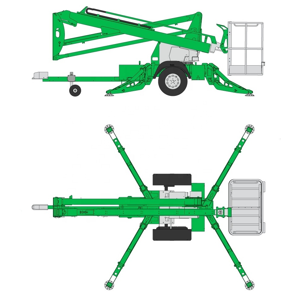 hydraulic towable telescopic boom lift tables self-propelled articulated boom lift for building construction trailer boom lift