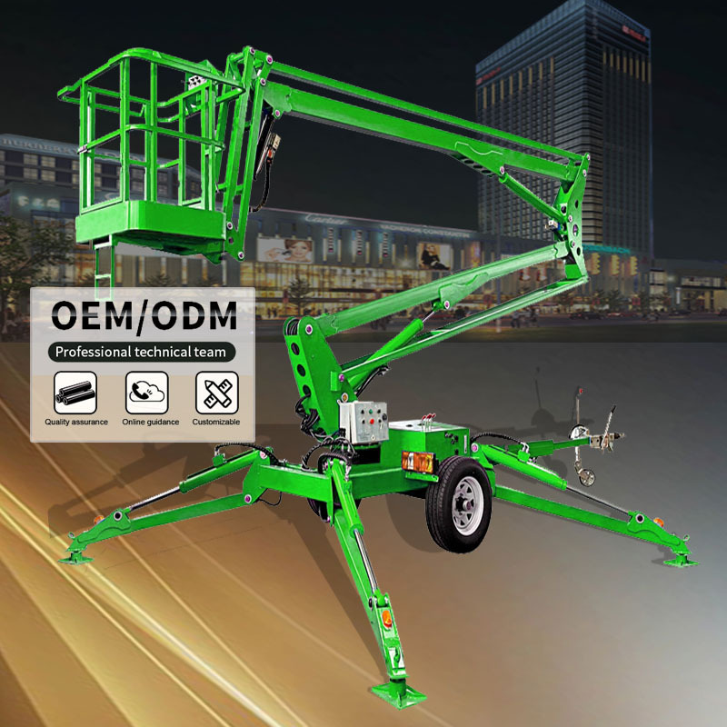 hydraulic towable telescopic boom lift tables self-propelled articulated boom lift for building construction trailer boom lift