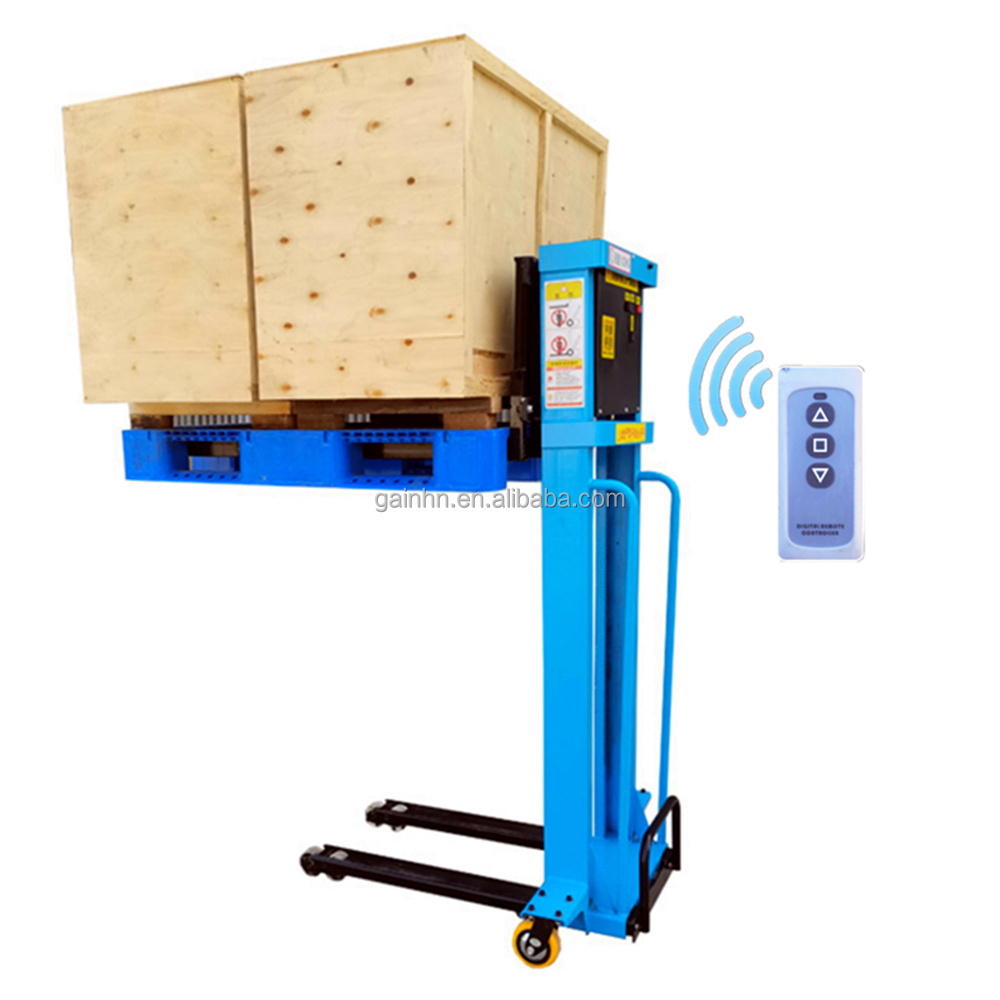 Good quality high stacker small self remote control lift pallet hand manual hydraulic small for escaleras electric forklift