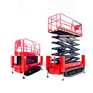 Full-automatic double crawler lift outriggers compact hydraulic lifting platform self-propelled electric crawler scissor lift