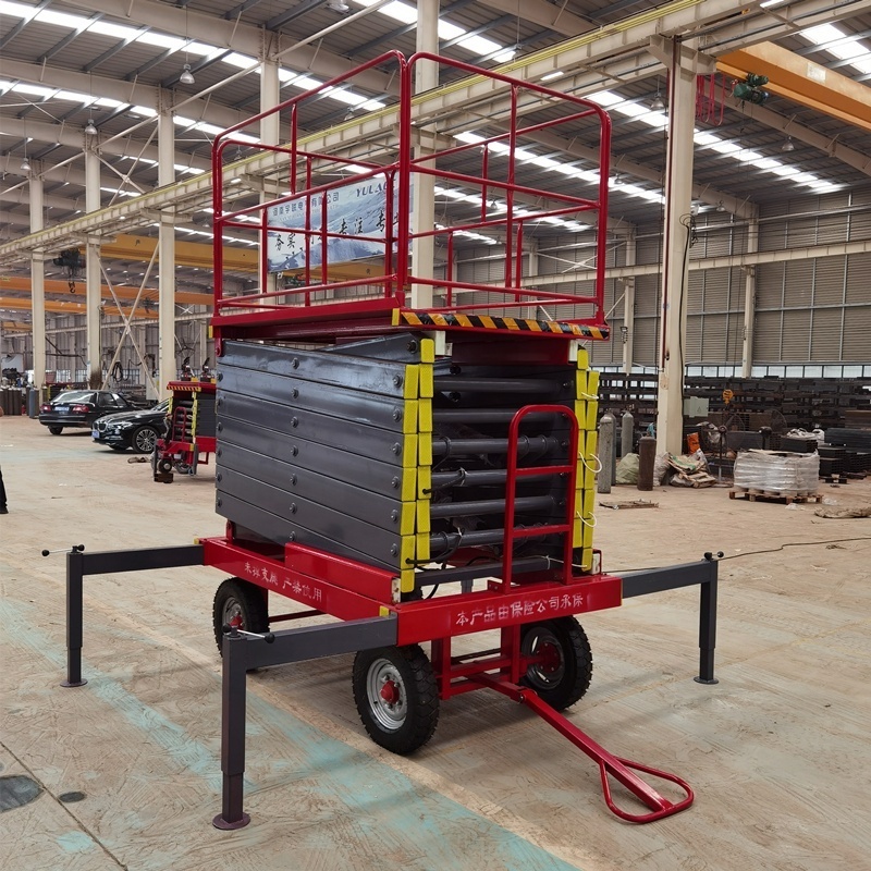 Mobile scissor lift platform mini small electric hydraulic tracked with rollers greenhouse picking warehouse 500kg 10/12m lift