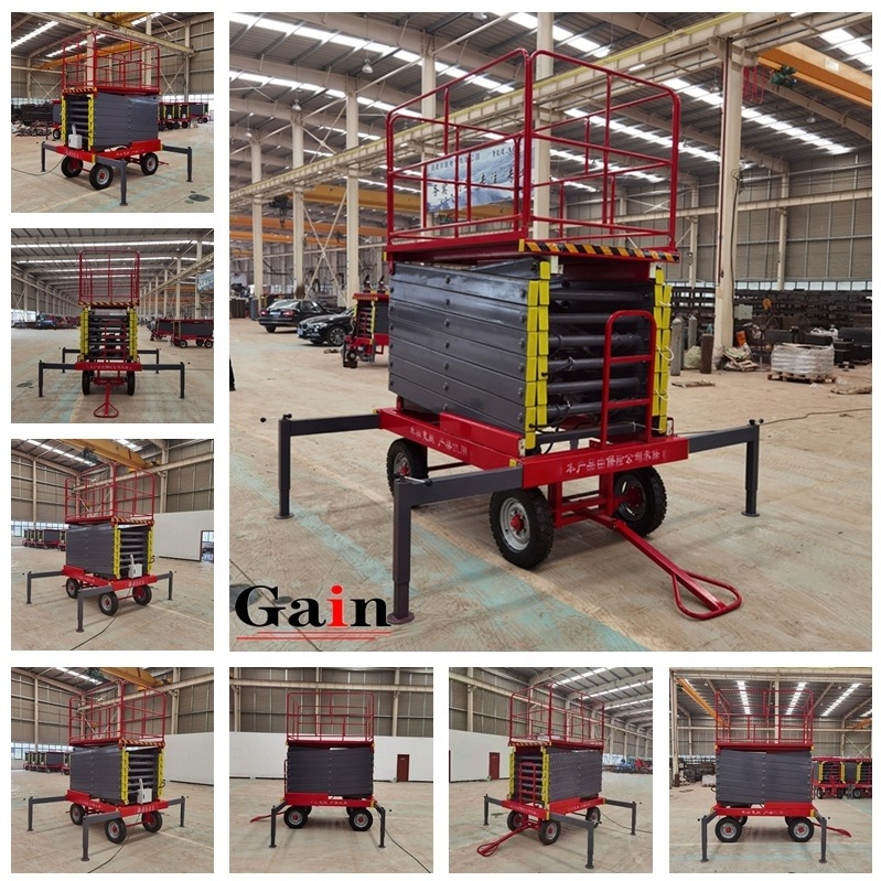 Mobile scissor lift for industrial use 4M 6M 8M 10M 12M 14M 16m Full-automatic hydraulic lift Trailer scissor forklift platform