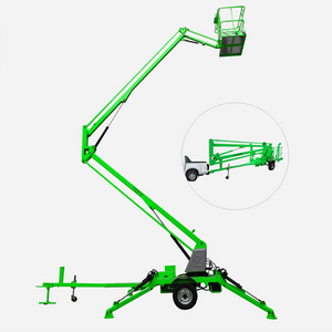 Cherry Picker 20M Manlift Trailer Mounted boom lift Articulating 220 Kg Tow Behind Towable Boom Lift