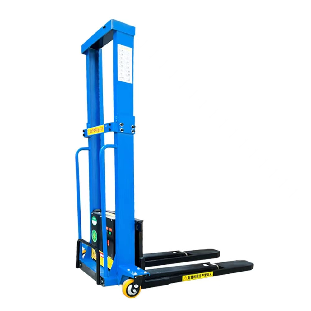 Electric truck mounted forklift automatic up and down loading and unloading artifact portable small climbing carrier stacker 1 t