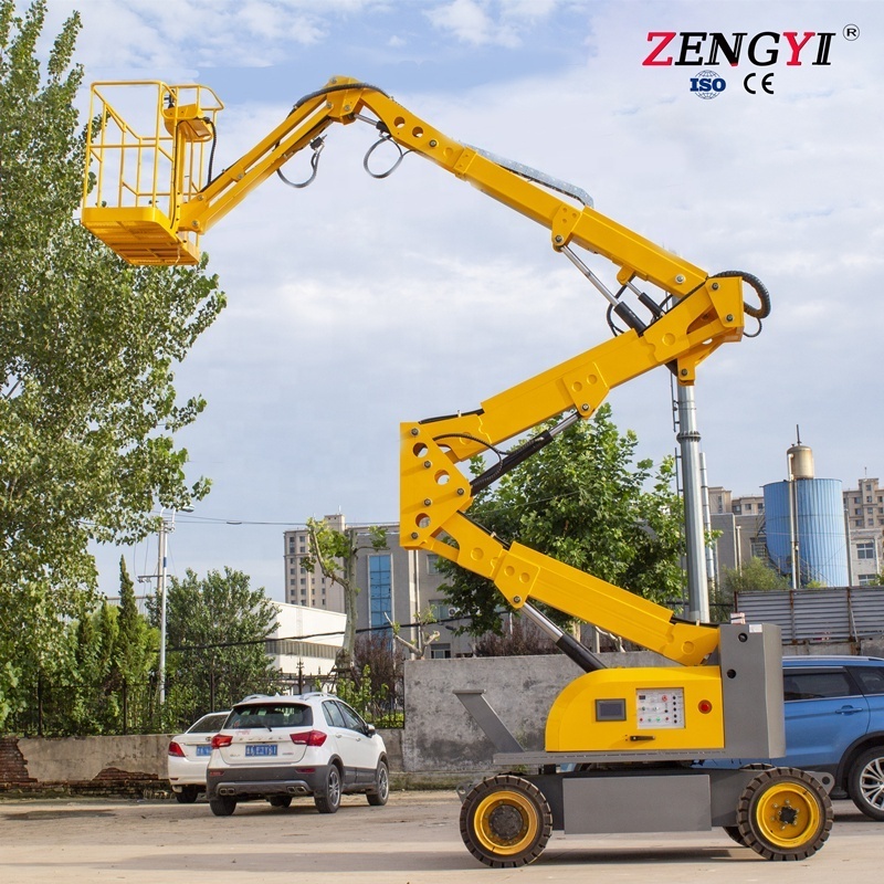 12-30M small articulating crawler sky cherry picker telescopic electric hydraulic genie self propelled boom lift for sale