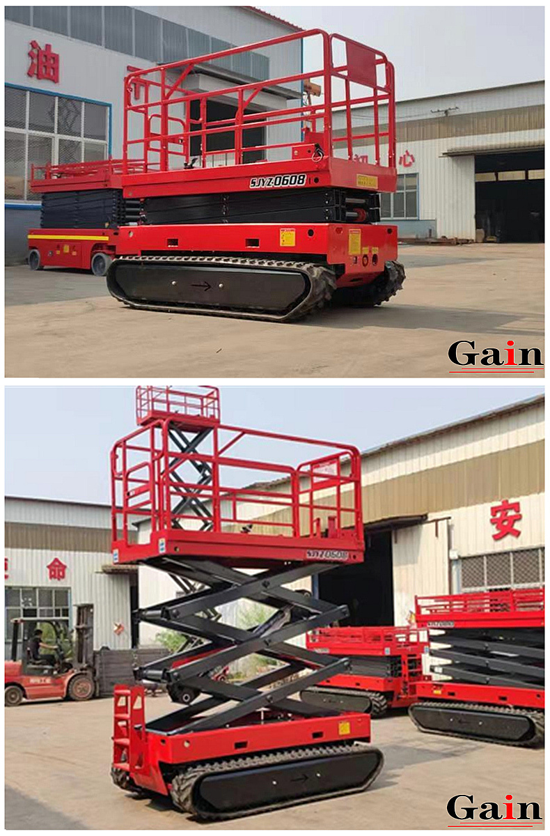 Hot sales in china 14-16m mobile self-propelled aerial work platform with outriggers crawler platform lift scisor lift crawler