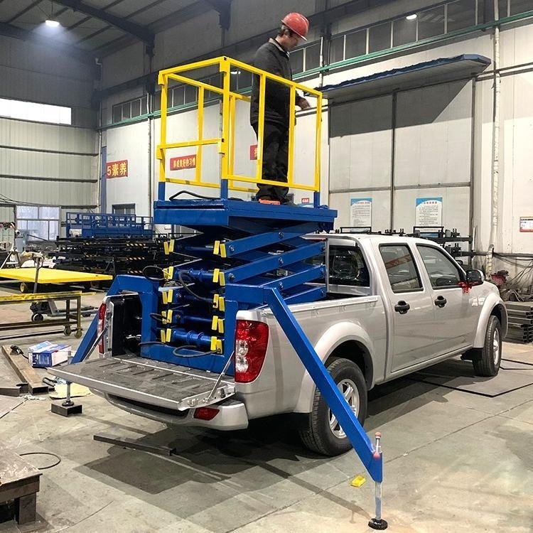 Mobile scissor lift platform mini small electric hydraulic tracked with rollers greenhouse picking warehouse 500kg 10/12m lift