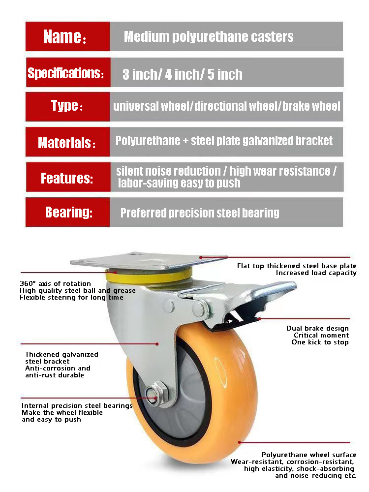 Heavy Duty Plate Caster Wheels swivel heavy duty caster running wheels No Noise,Ball Bearing