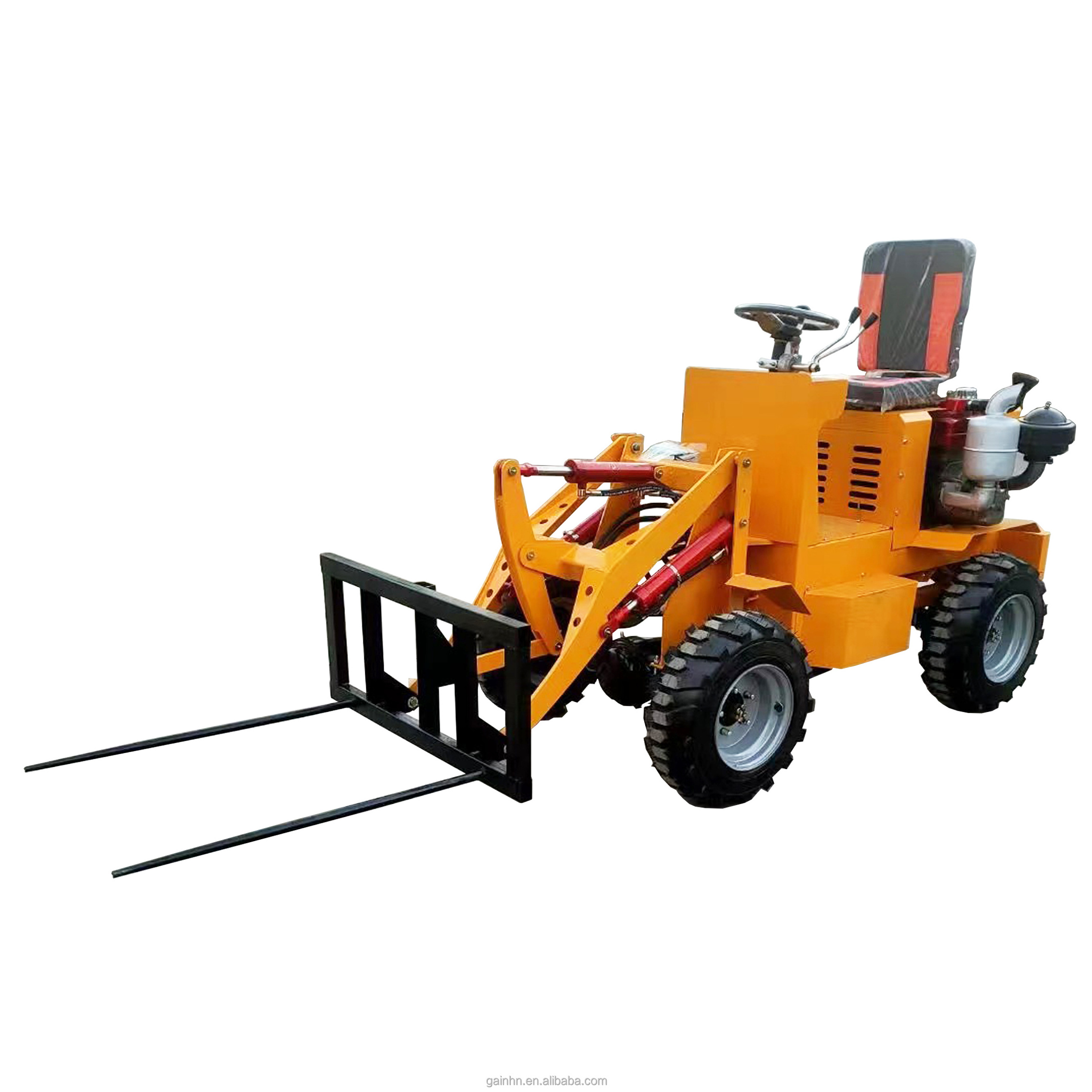 Small grain tire Loader multifunctional Mini sugarcane wheat front paddy fields Wheel Loader For Sale