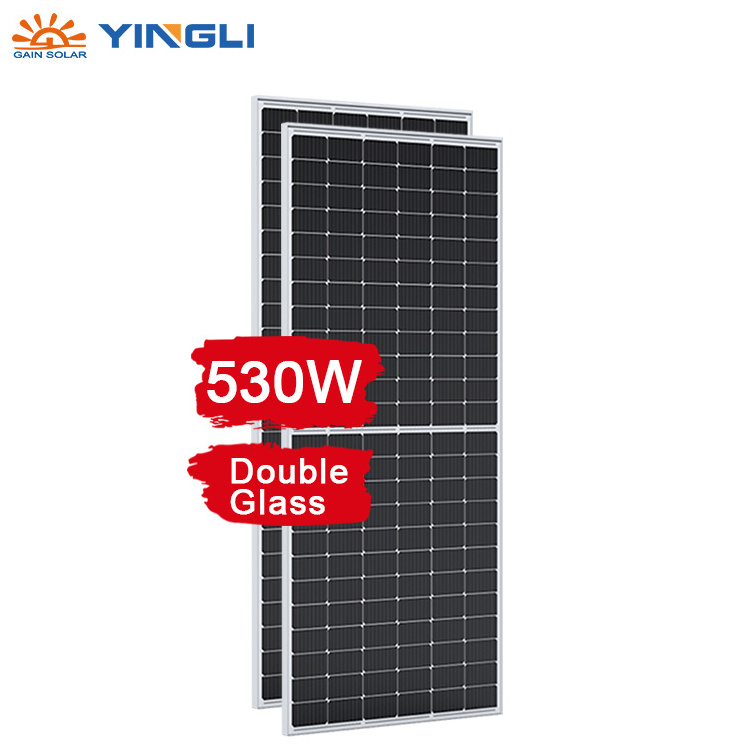 Yingli Gain solar best bifacial mono half cut solar panel 520w 530w 540w factory price high efficiency for sale pv modules