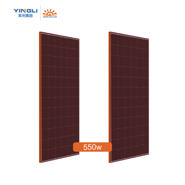 YingLi red solar lithium battery panels 450 watts 650 watt 600w black flexible solar module panels roof tiles windows