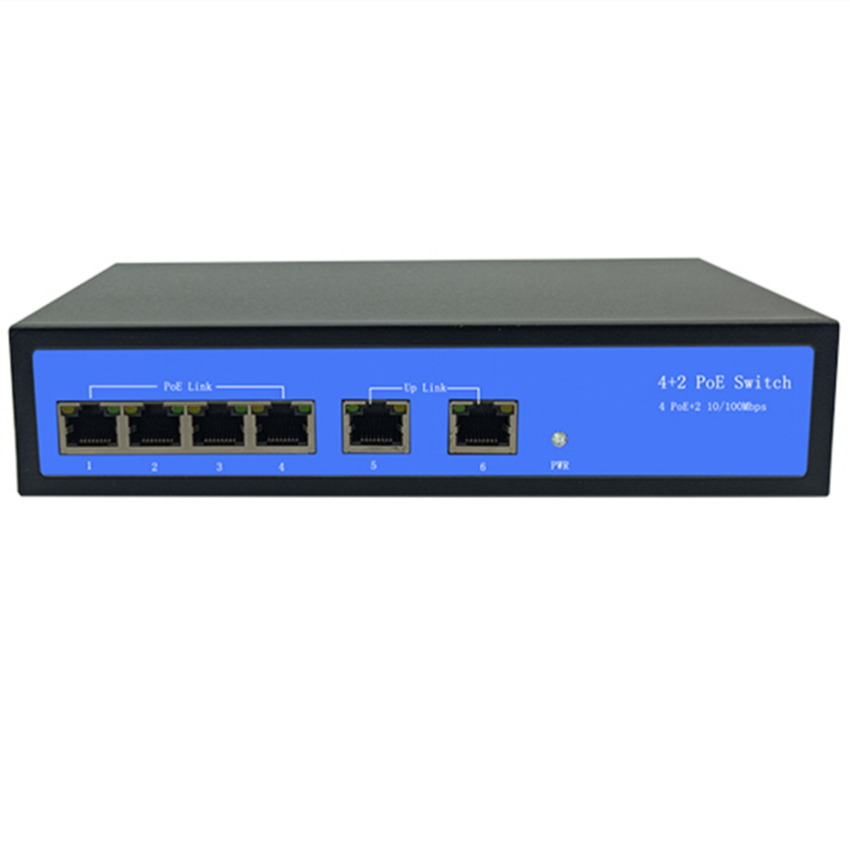 48V 4 10/100Mbps Base-T Ethernet ports (Data/Power) 2 10/100 Base-T Ethernet 6 ports (Data)  POE Switch