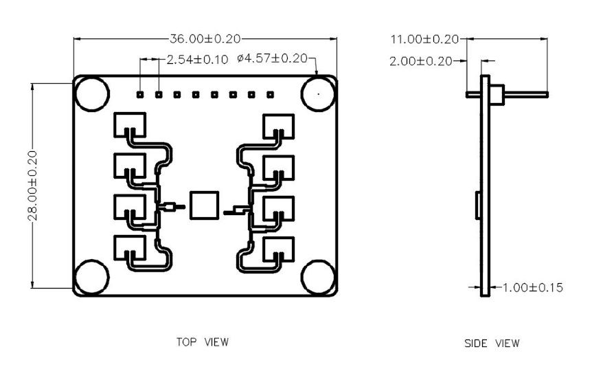 24GHz millimeter wave radar module CEM5842-M11 for Golf speed calculation Traffic sign speed measurement Security monitoring