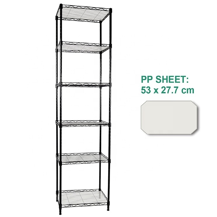 Heavy Duty 5-Shelf Rack Adjustable Organizer Rack Kitchen Storage Shelving Unit on Wheel Casters Steel Organizer Wire Rack