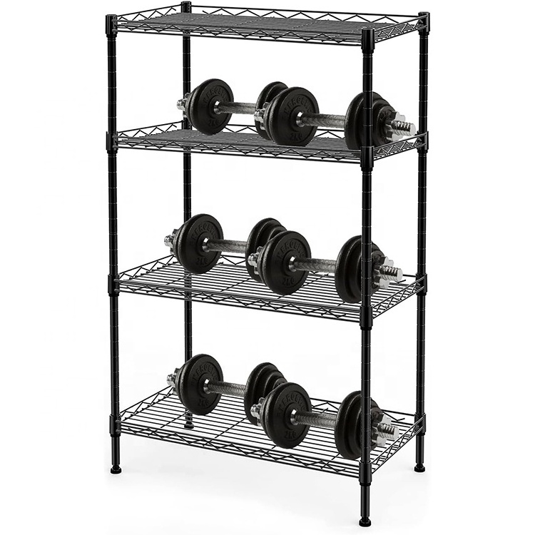 Rolling Steel Wire Shelving Rack Storage Shelf Heavy Duty Wheeled Garage Bakers 4-Tier Kitchen Display Storage Shelving Unit