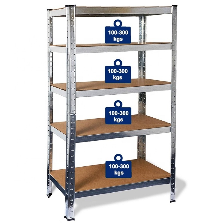 Metal Boltless Shelving Unit Silver Basement Shelving Unit 5 Shelves Height-Adjustable Functional Workshop Shelf Heavy Duty Rack