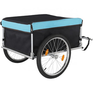 Bike Trailer Cargo Foldable Steel Universal Hitch Luggage Tools Groceries Large Capacity Cart Wagon Dolly Trailer