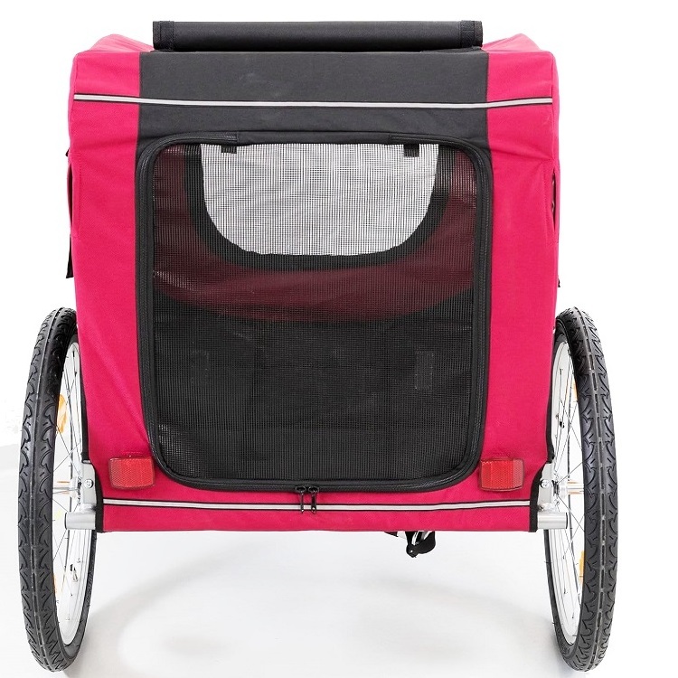 2-in-1 Dog Bike Trailer Folding Pet Carrier Wagon Carrier Stroller Bicycle Carrier for Medium Small Sized Dogs