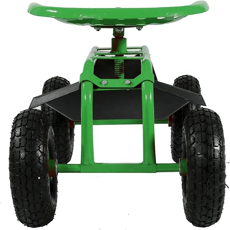 Heavy Duty 4 Wheels Rolling Garden Cart Scooter Garden Work Seat