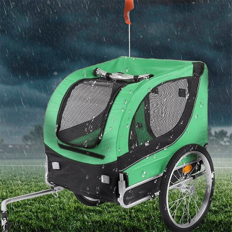 2 in 1 Large Dog Cart Bike Trailer Bicycle Pet Trailer Jogger Foldable Frame Lock Brakes Universal Coupler Hand Wagon