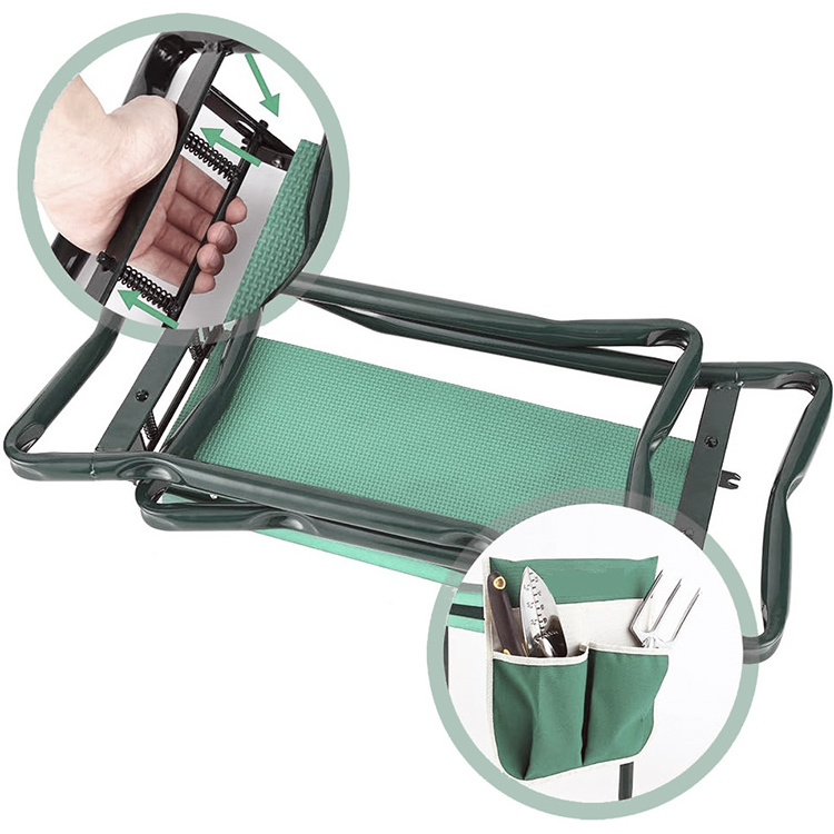 Portable garden seat foldable Garden Kneeler Bench Kneeling Soft Eva Pad Seat Stool With Tool Bag