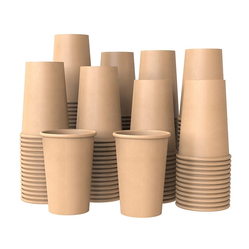 3/4/7/8/9/12/16 oz Customized Logo Eco-friendly PE Coated Tea Paper cup Wholesale Disposable Coffee Paper Cups With Lid