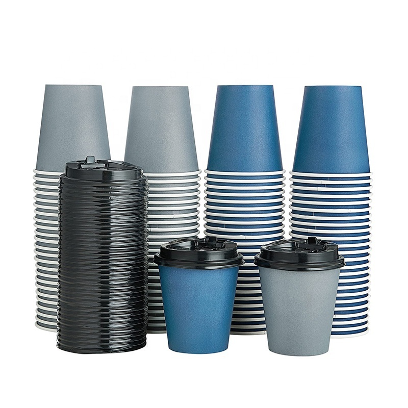 3/4/7/8/9/12/16 oz Customized Logo Eco-friendly PE Coated Tea Paper cup Wholesale Disposable Coffee Paper Cups With Lid