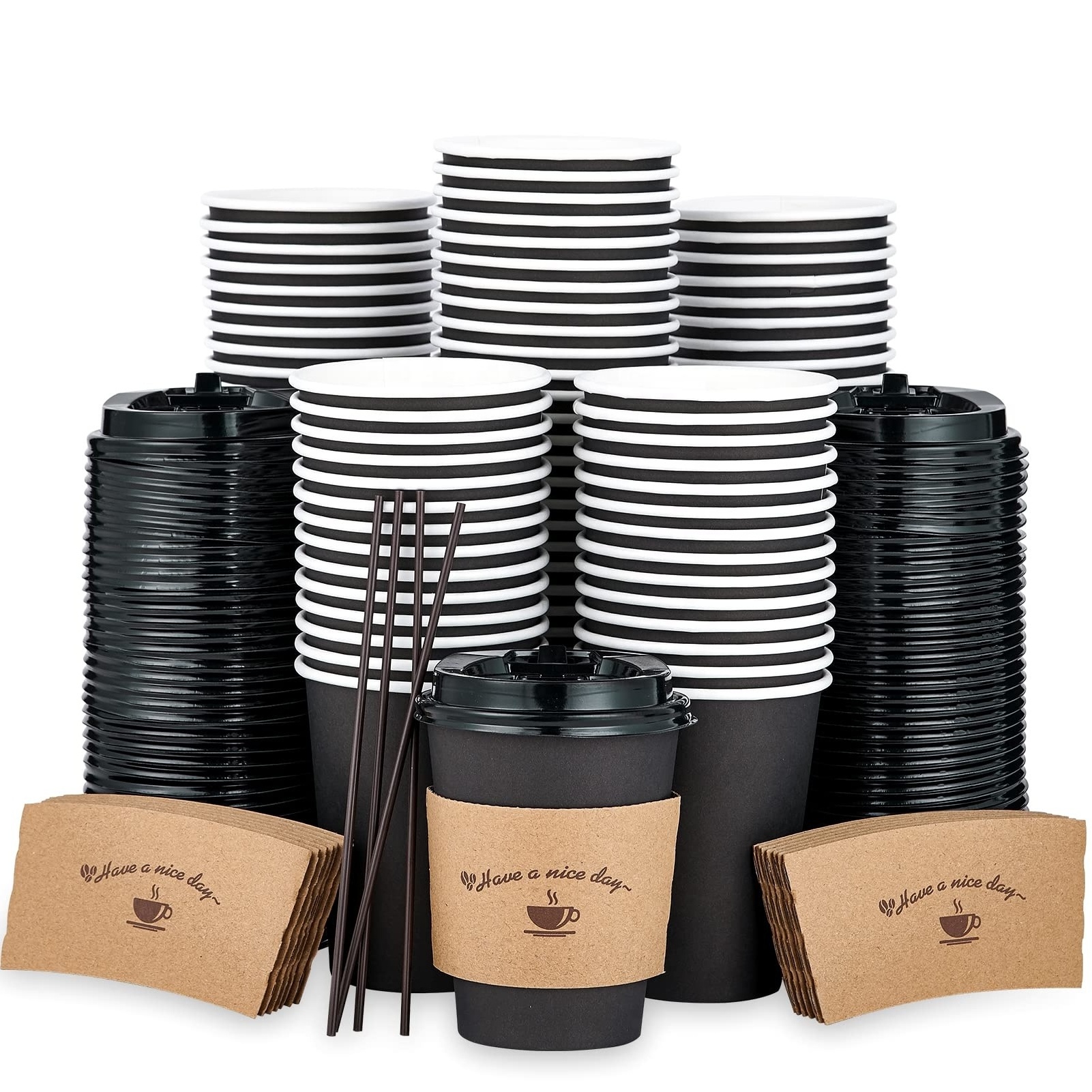 3/4/7/8/9/12/16 oz Customized Logo Eco-friendly PE Coated Tea Paper cup Wholesale Disposable Coffee Paper Cups With Lid