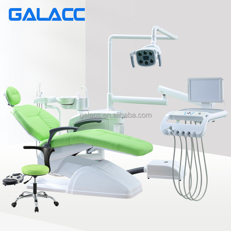 Economic Dental Unit Leather Cushion Dentist Chair Double Armchair Dental Chair Dental Chair With Operating Light Lamp