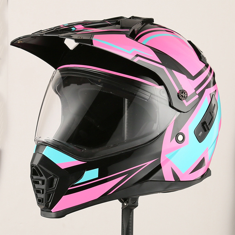 certificate ECE 22.06 Fashionable pink black motorcycle driving helmets women